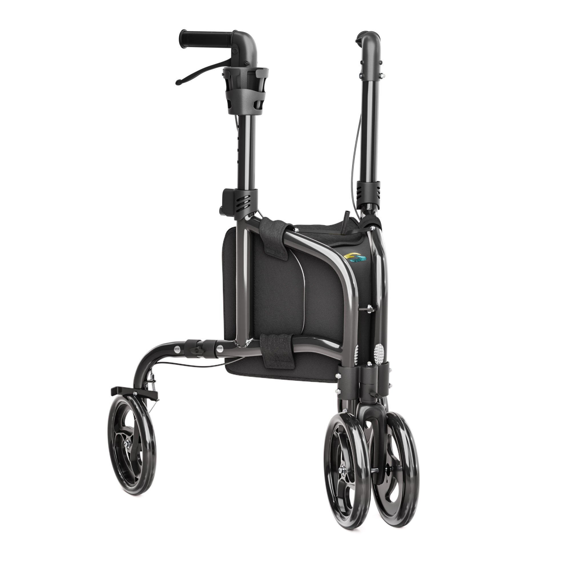 3 Wheel Rollator Narrow with Double Front Wheels H1080 Black