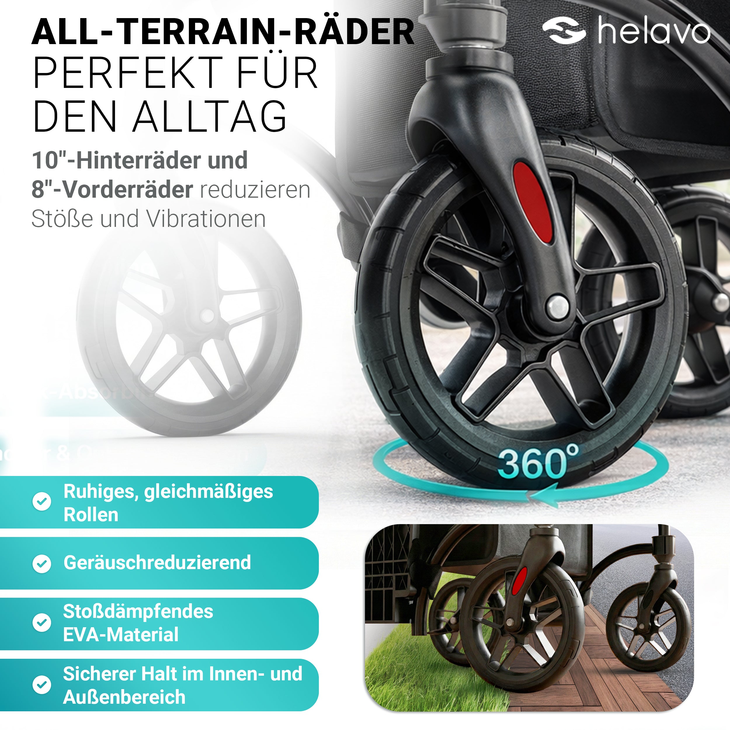 2-in-1 Rollator & Wheelchair H1170 Green