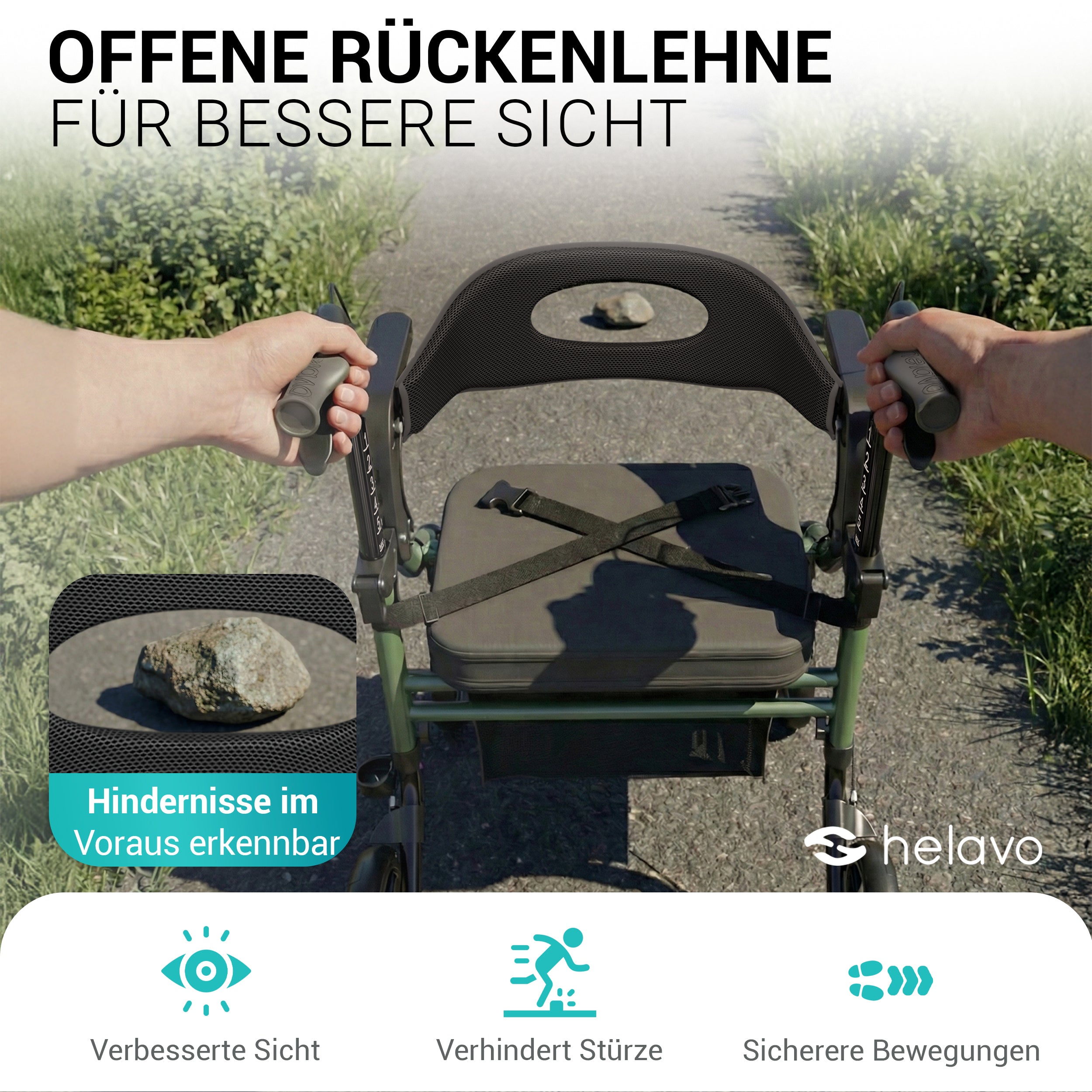 2-in-1 Rollator & Wheelchair H1170 Green
