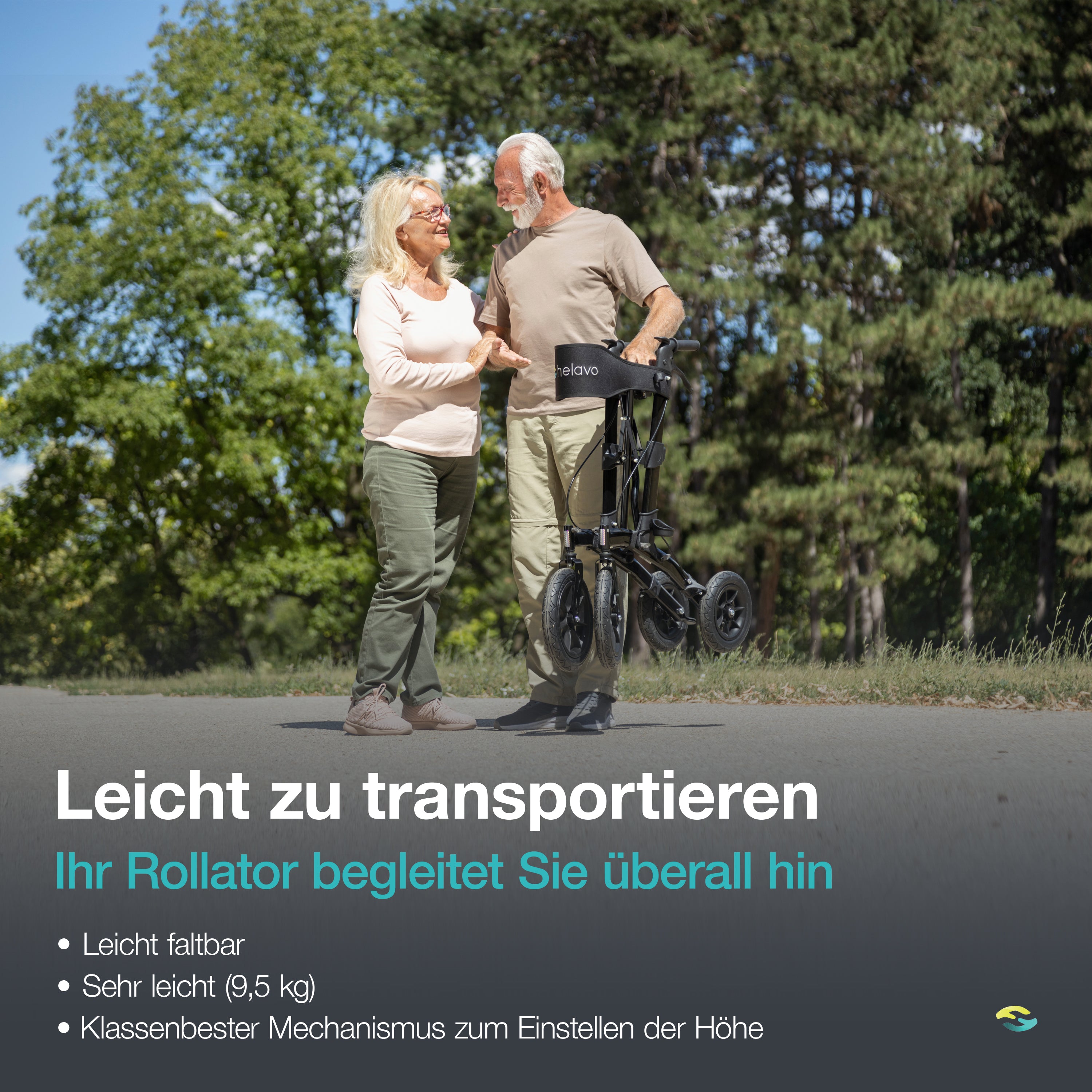 Overhauled Outdoor Rollator with Pneumatic Tires H1040 Series