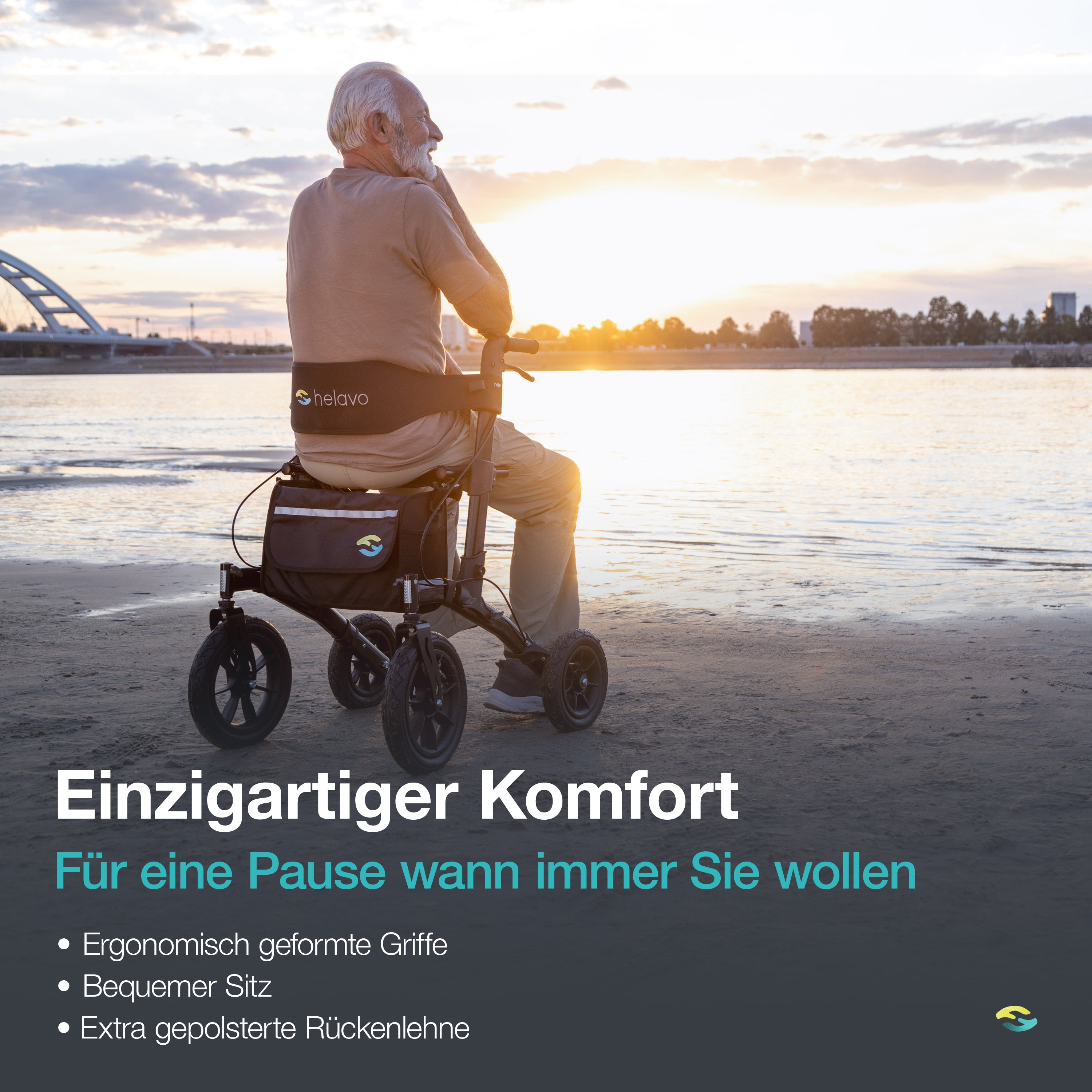 Overhauled Outdoor Rollator with Pneumatic Tires H1040 Series