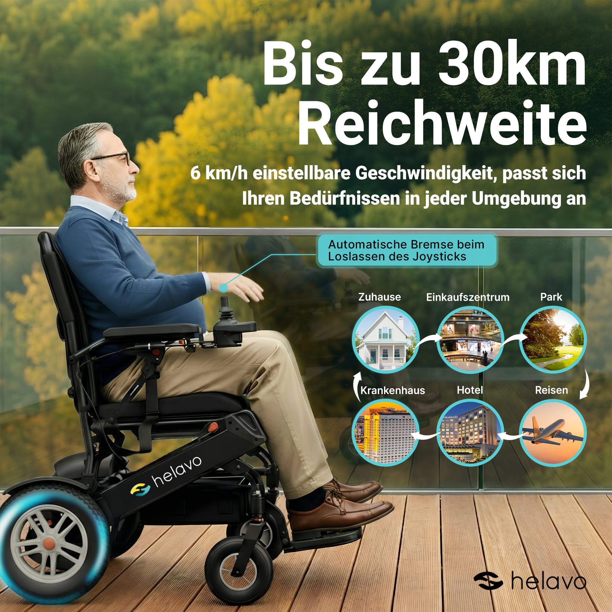 Wide All-Terrain Electric Wheelchair for Adults - Fast-Folding Electric Wheelchair H2010