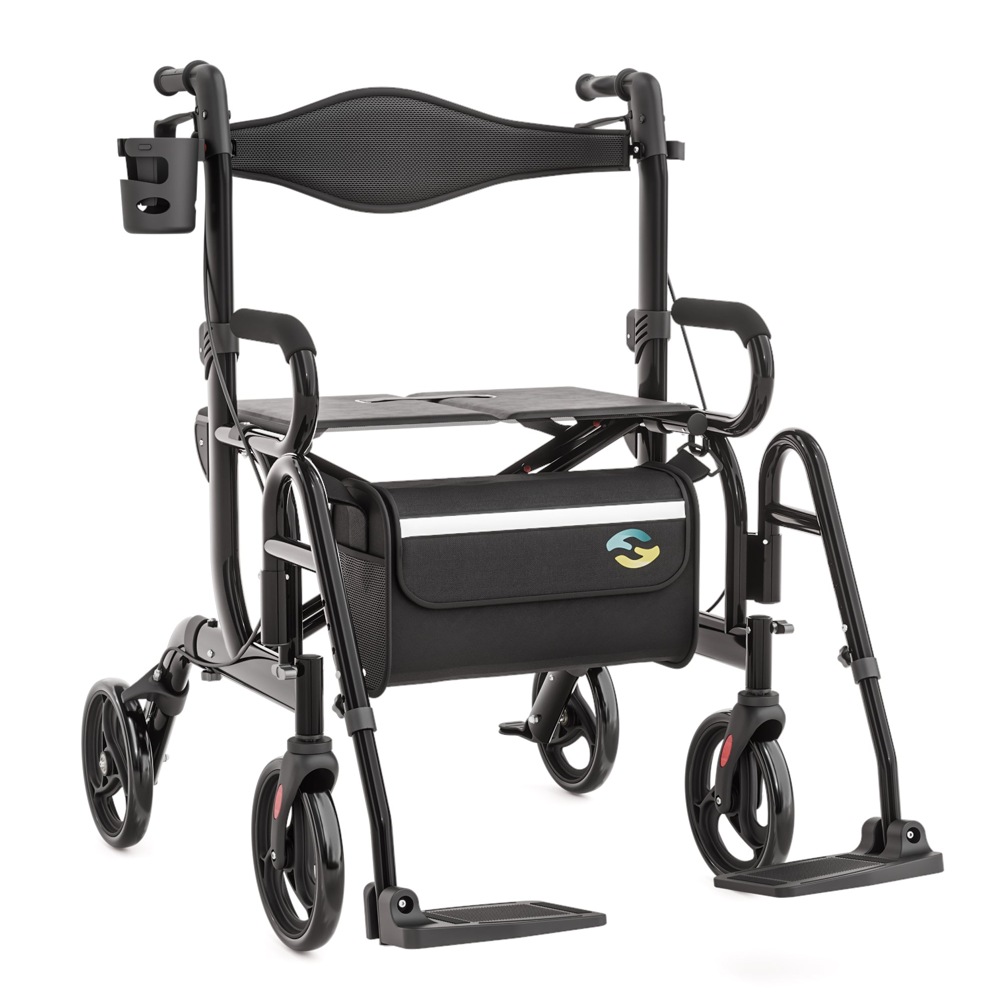 2 in 1 Rollator &amp; Wheelchair in One H1070 Black 