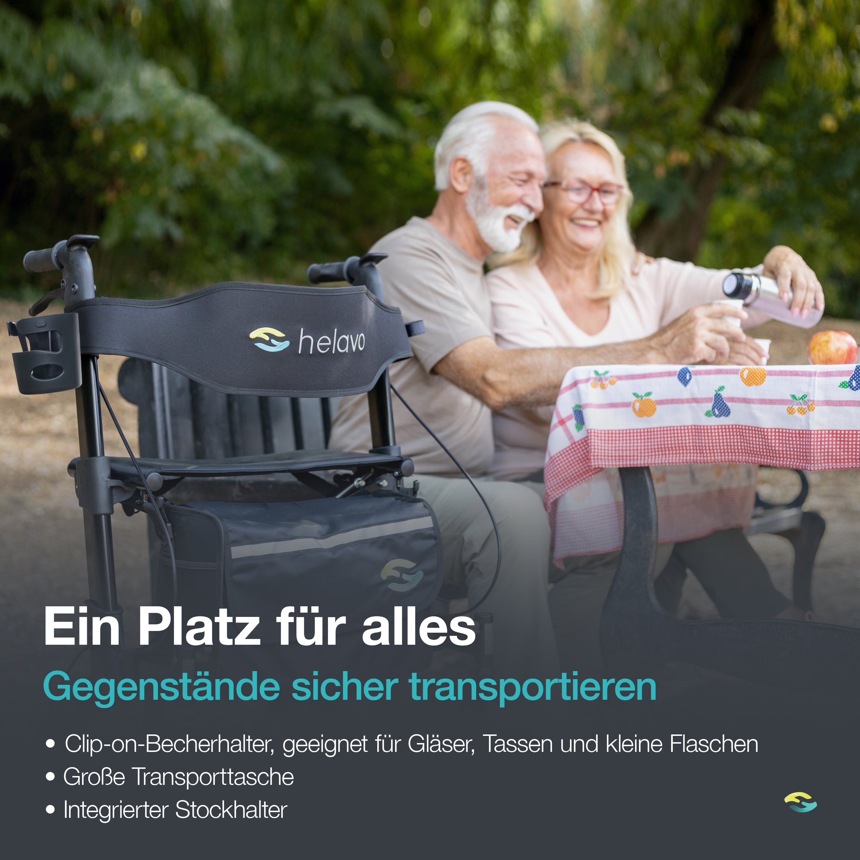 Overhauled Outdoor Rollator with Pneumatic Tires H1040 Series
