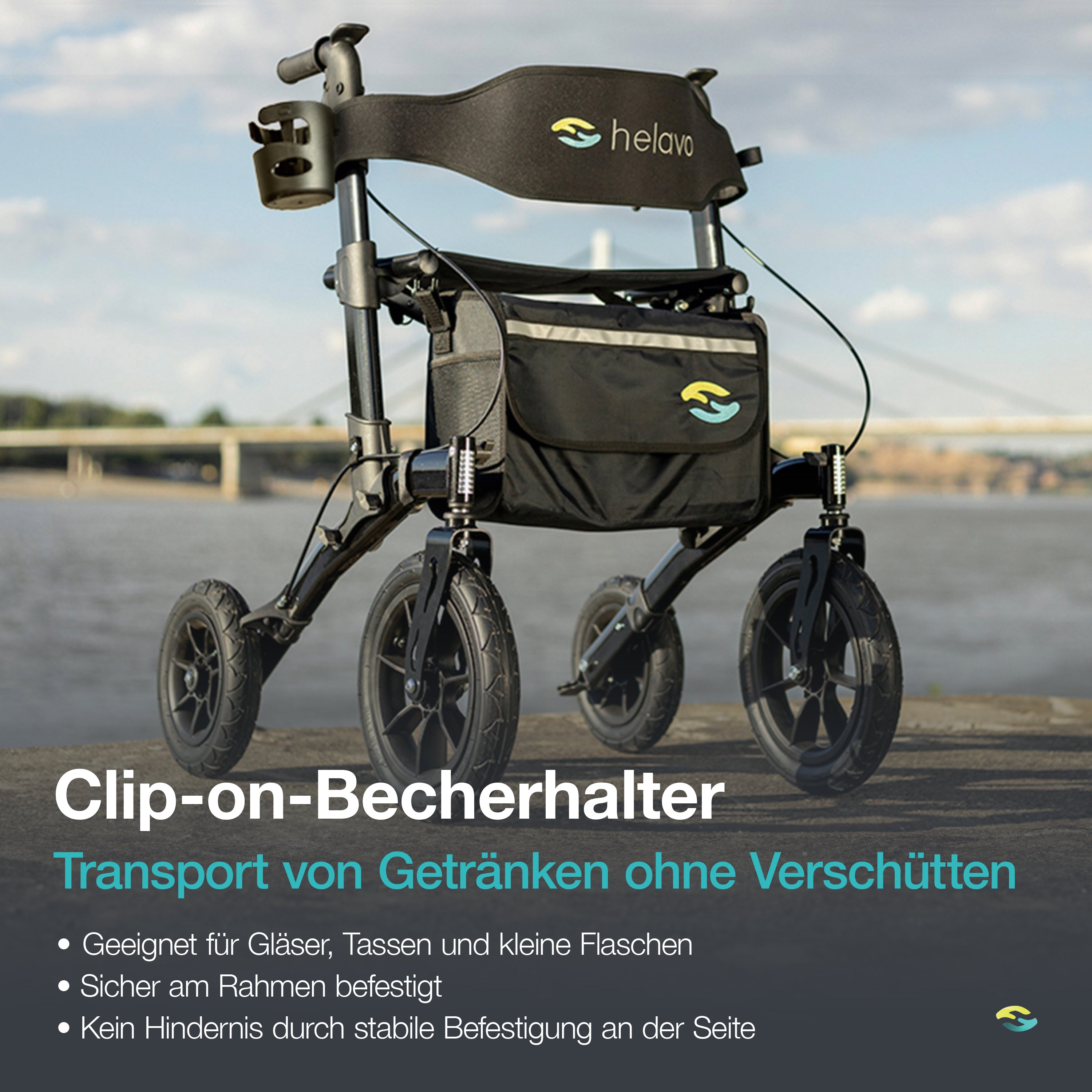 Overhauled Outdoor Rollator with Pneumatic Tires H1040 Series