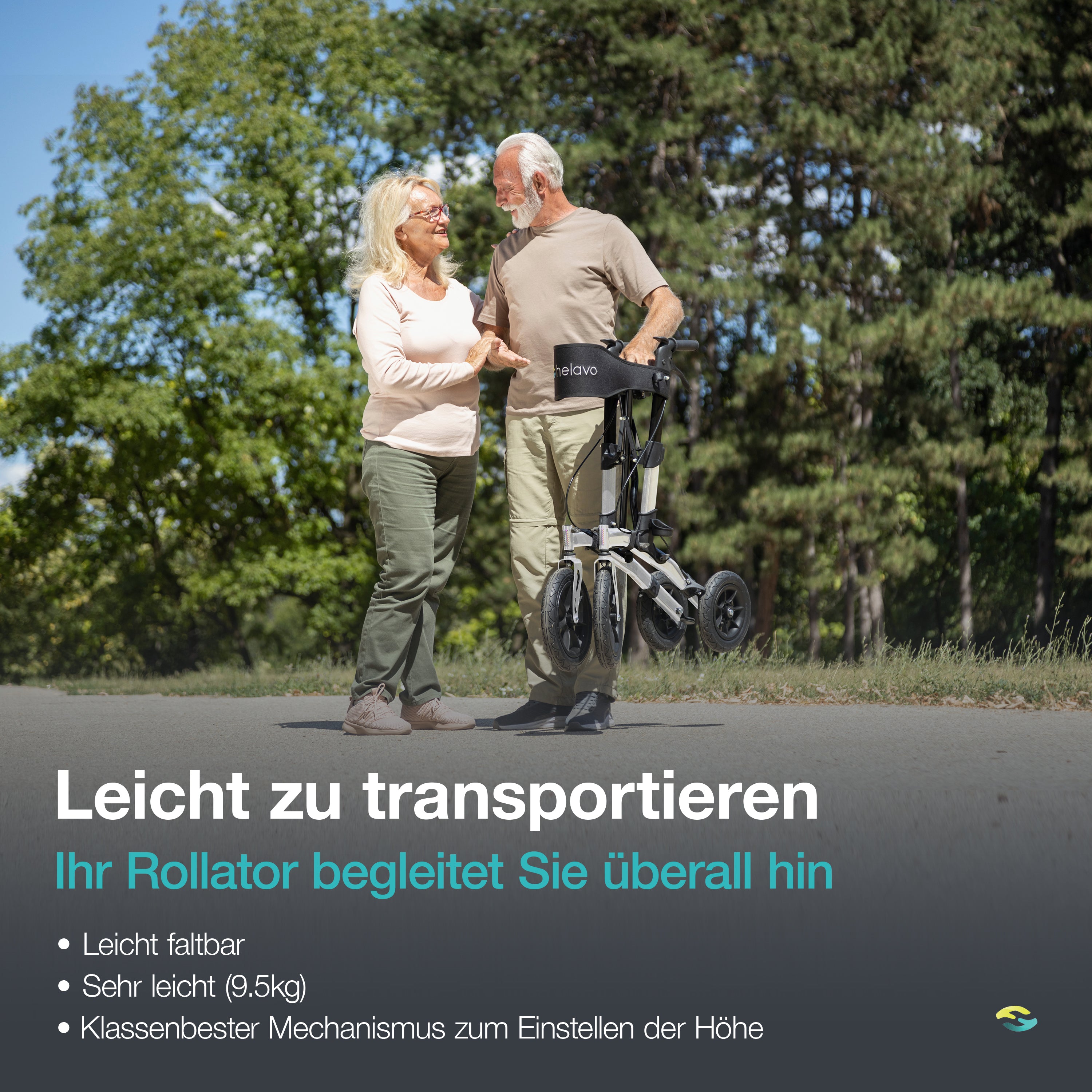 Outdoor Rollator with Puncture-Proof Solid Rubber Tires H1140 Series 