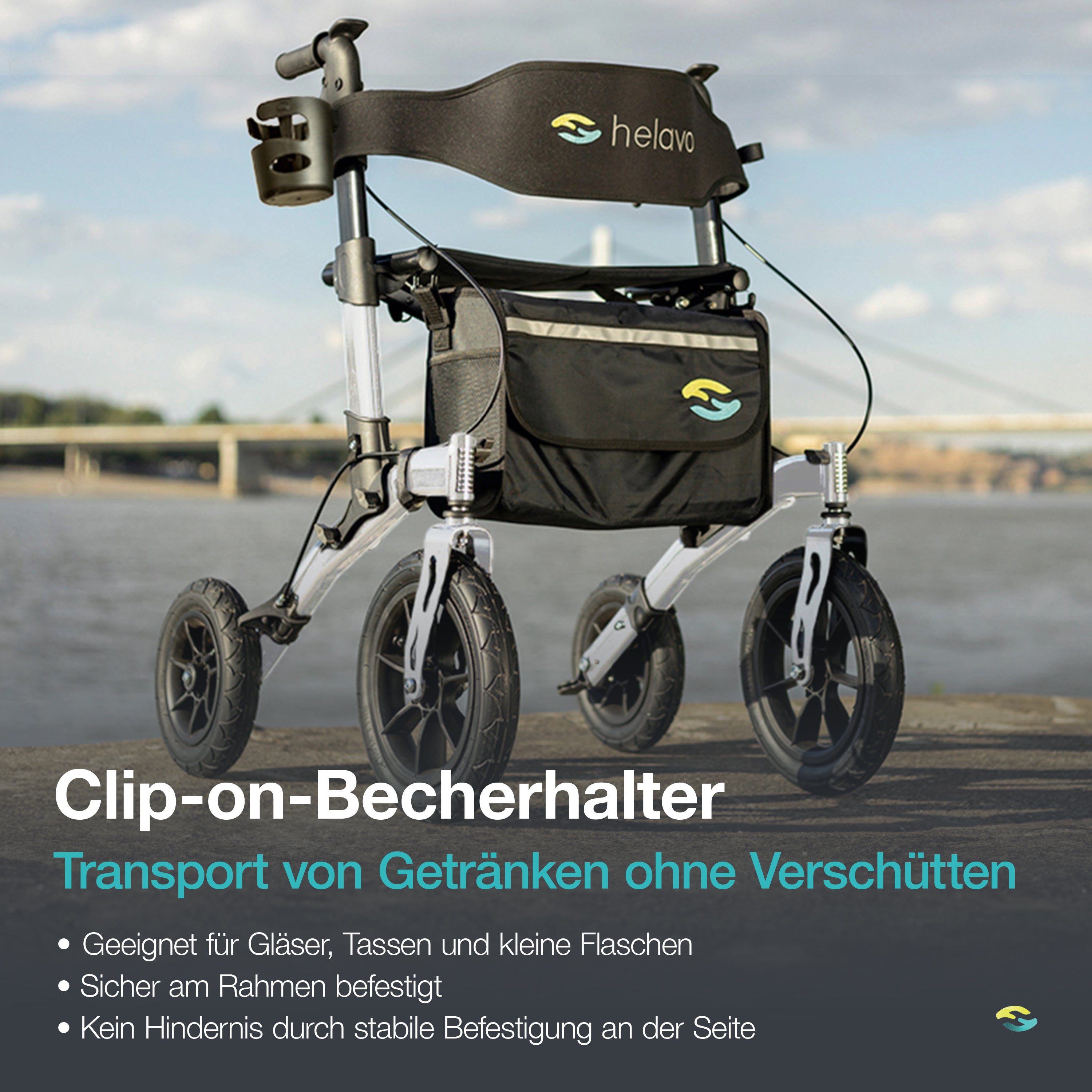 Outdoor Rollator with Puncture-Proof Solid Rubber Tires H1140 Series 