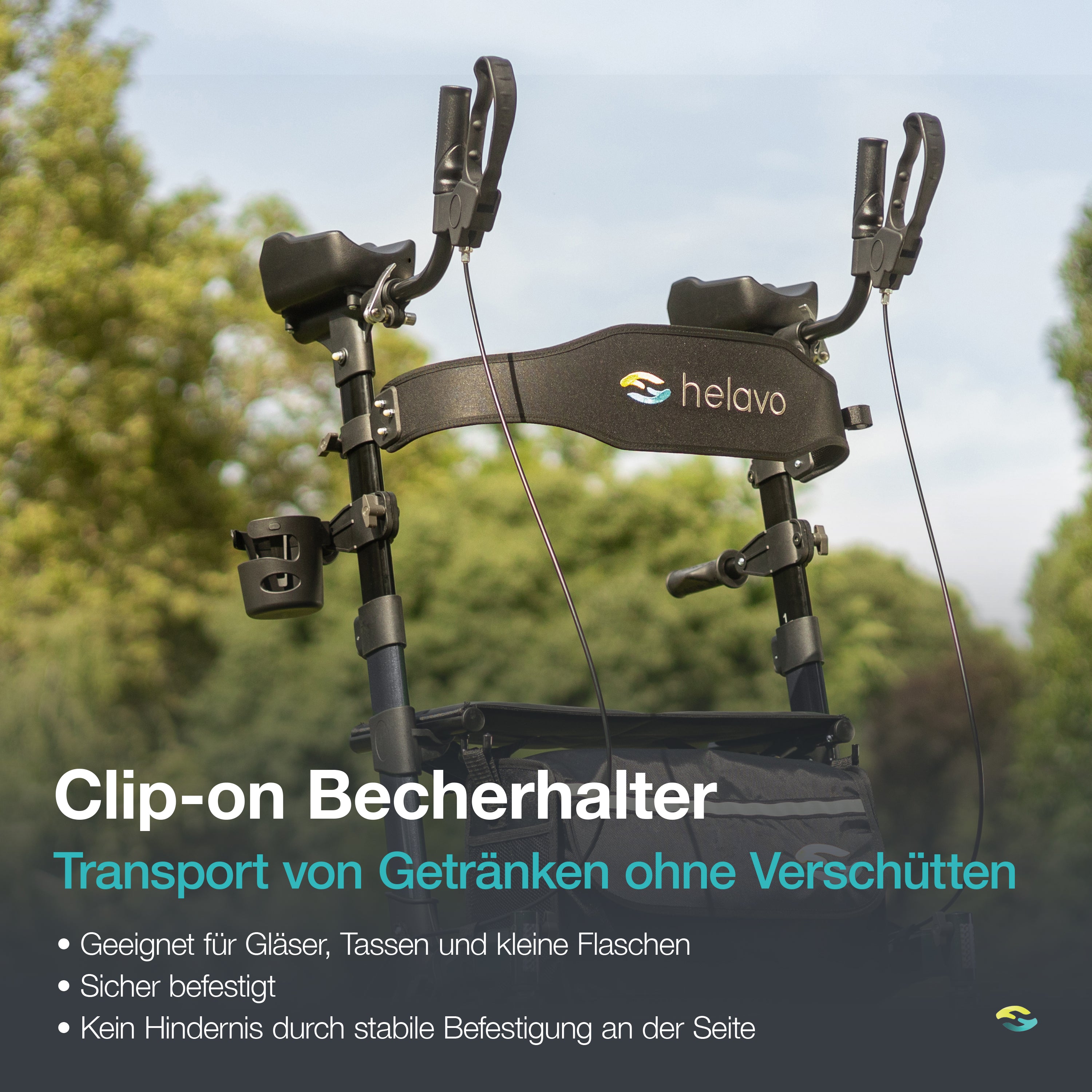 Generalüberholt  Arthritis-Rollator mit gepolsterten Unterarmstützen H1060 Schwarz