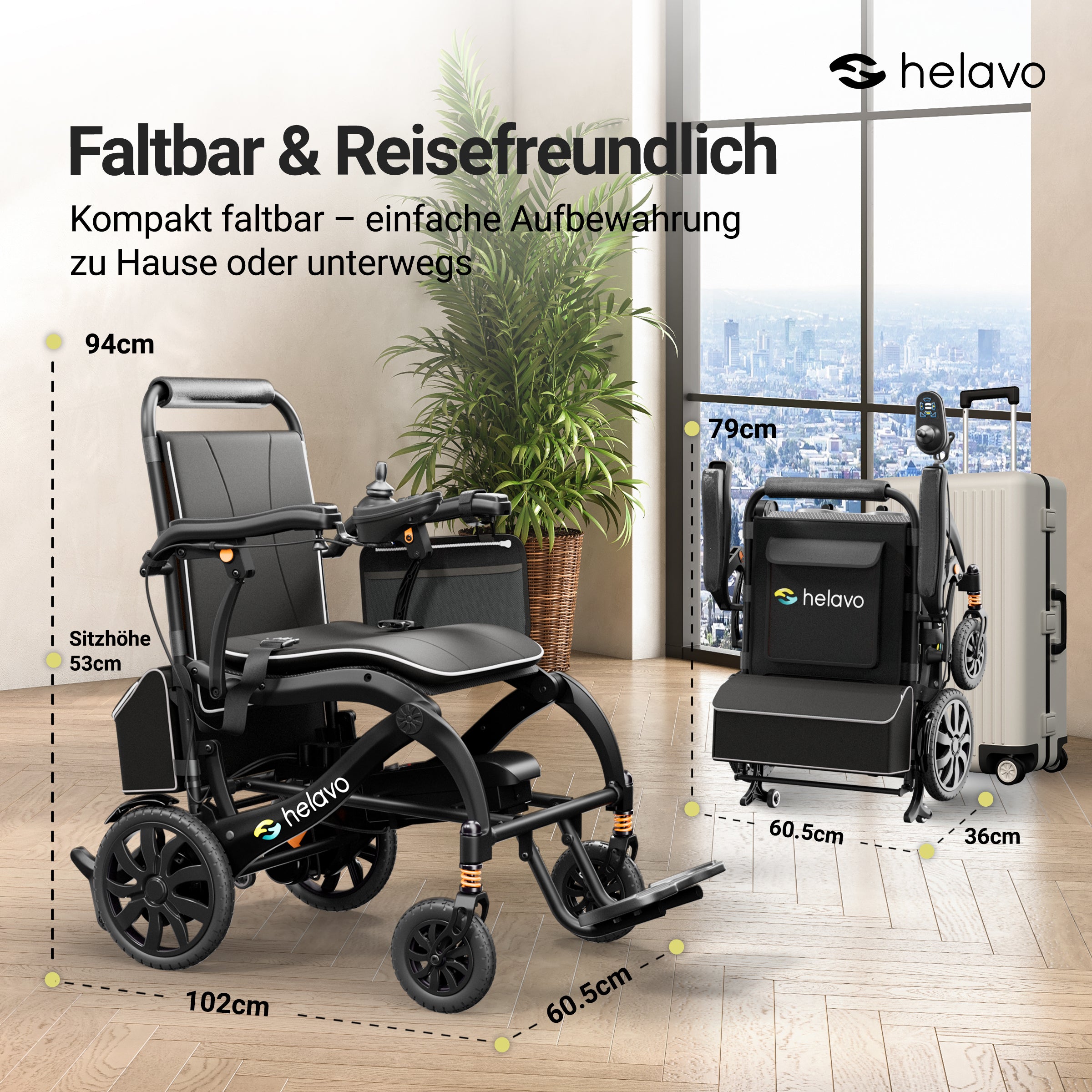 Electric wheelchair - ultralight with magnesium and carbon frame H2320